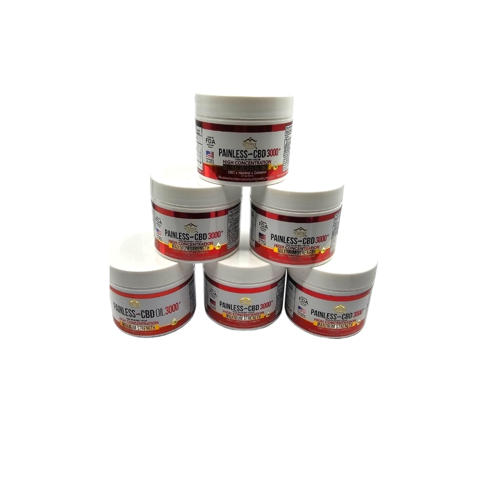 6x Painless High concentrate  pain relieving cream Oil 3000. Menthol, C-B-D - Picture 3 of 4